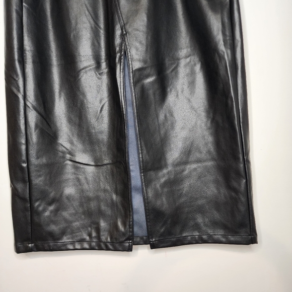 Rag and bone Sid Faux Leather Midi Skirt in Black Size 27 - Picture 6 of 8
